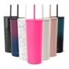 Simple Modern Insulated Tumbler with Lid and Straw | Iced Coffee Cup Reusable Stainless Steel Water Bottle Travel Mug | Spring Break Gifts For Her & Him | Classic Collection | 24oz | Nebula