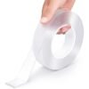 EZlifego Double Sided Tape Heavy Duty. Multipurpose Removable Clear & Tough Mounting Tape Sticky Adhesive. Reusable Strong Wall Tape Picture Hanging Strips Poster Carpet Tape (Extra Large 9.85FT)