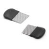 Potato Carrot Vegetable Crinkle Wavy Chopper Cutter Blade French Fry Slicer Easy Quick Kitchen Tool Knife Stainless Steel Blade 2 Packs/Set
