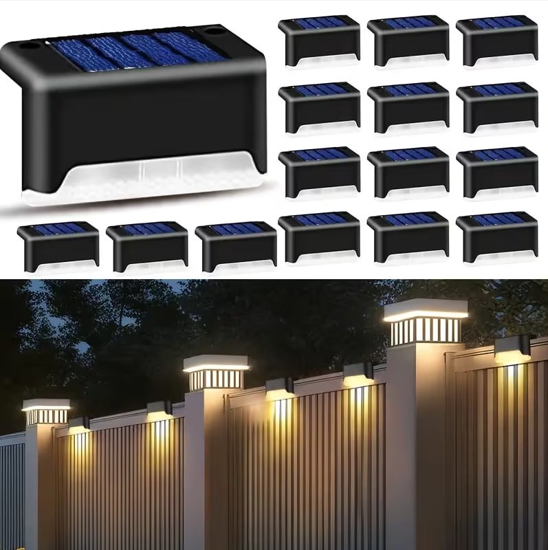 Warm solar step lights pack
