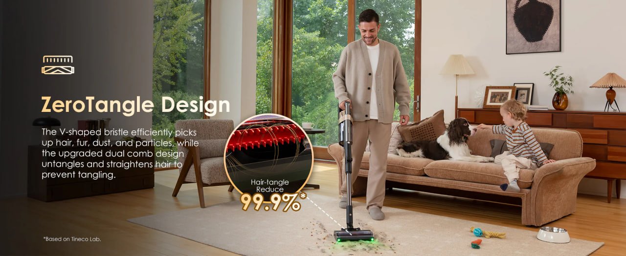 Zero tangle vacuum cleaner design