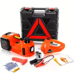 12-in-1 5T Electric Car Jack Kit with Impact Wrench & Tire Inflator Pump