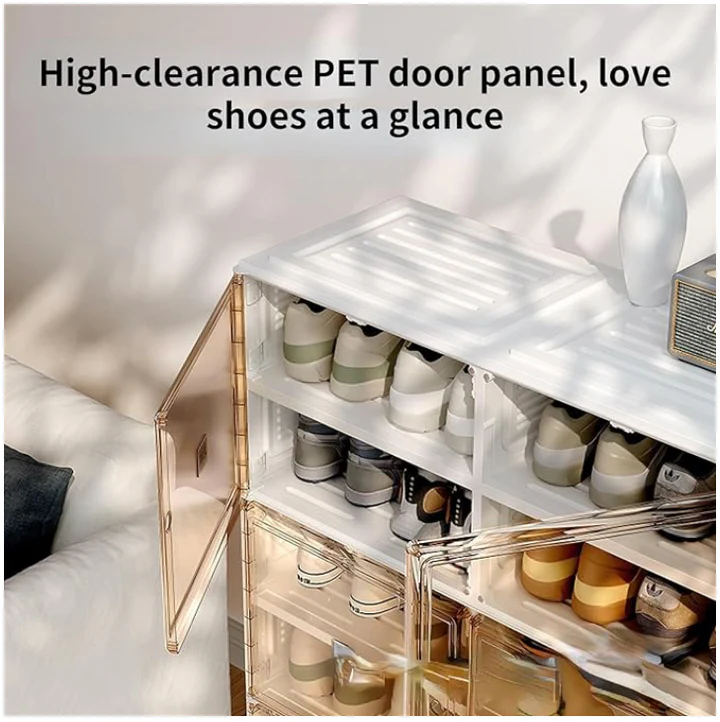 Clear PET door panel shoe cabinet