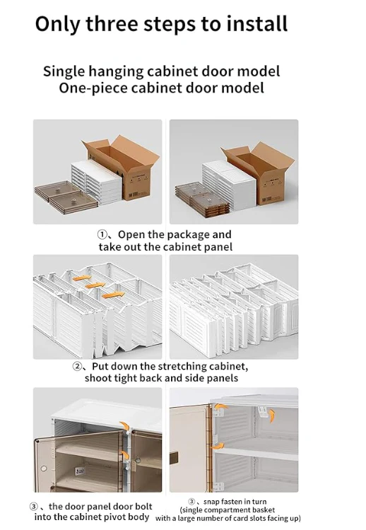 Three step shoe rack installation