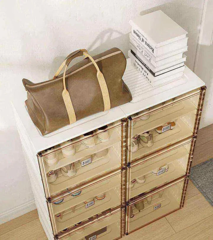Stackable shoe rack cabinet